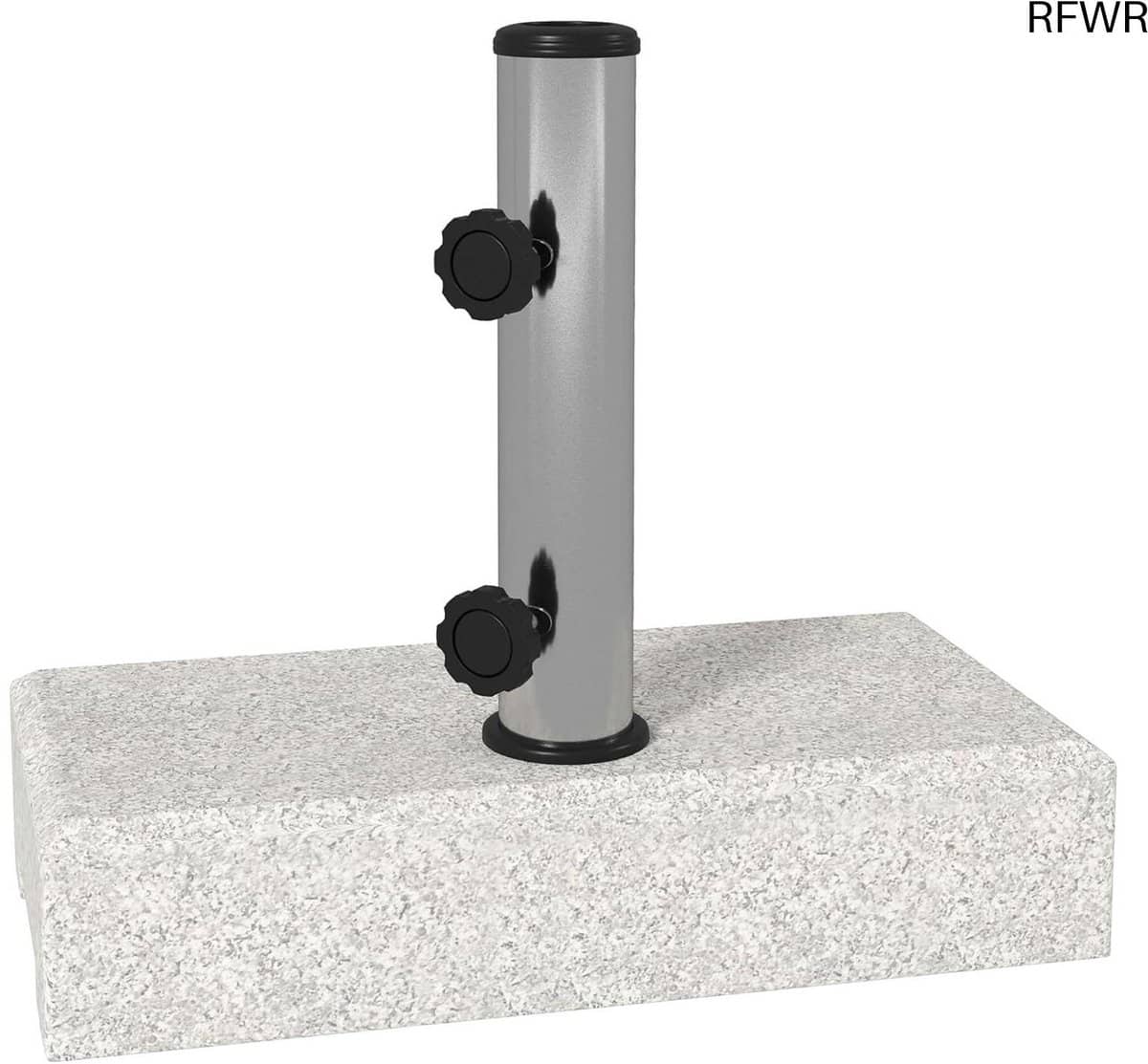 rfwr® marmeren parasolvoet 25 kg voor buiten met roestvrijstalen buis