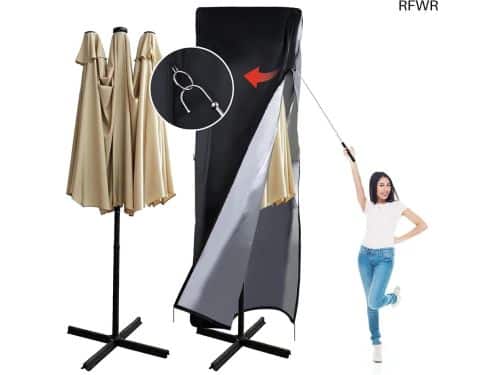RFWR® Waterdichte Parasolhoes voor Tuinparasol 390-450cm | Ondersteuning tegen Weer