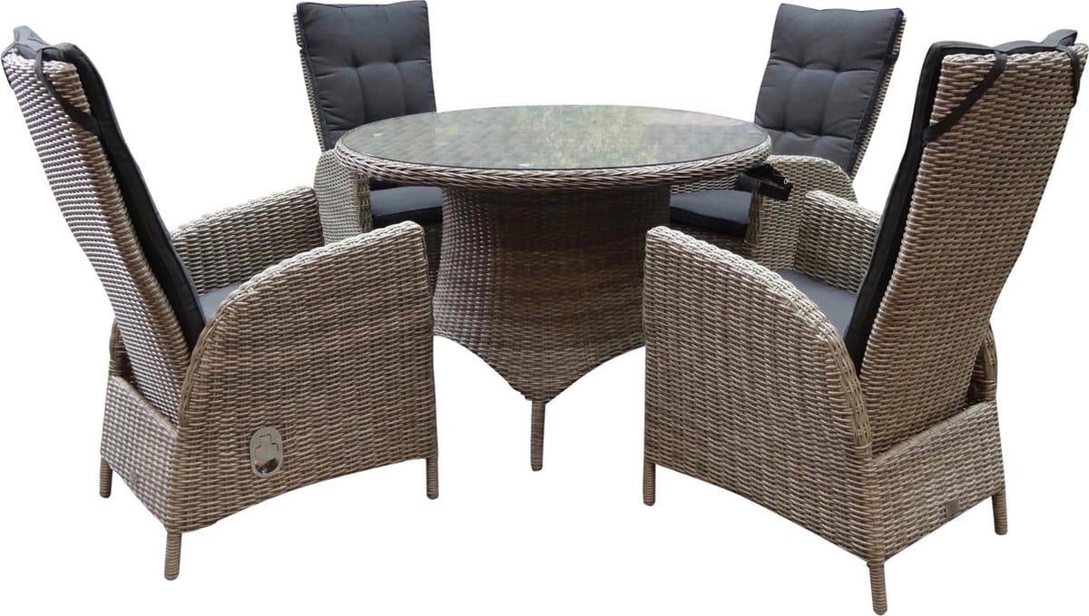 riccione menorca dining tuinset 110 cm rond verstelbaar 5 delig