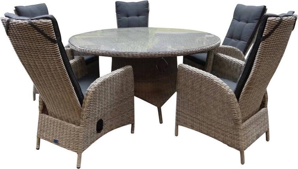 riccione menorca dining tuinset 150 cm rond verstelbaar 6 delig