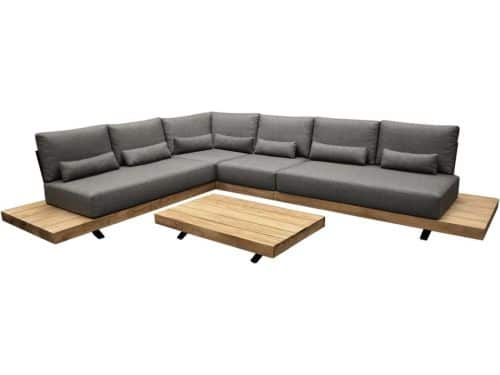 Robusto platform hoek loungeset 5 delig teak