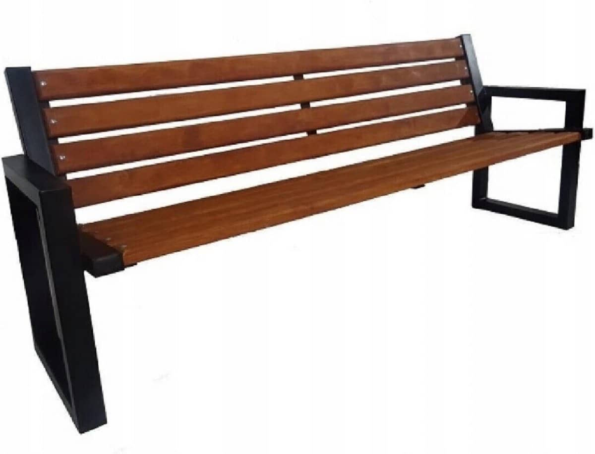 robuuste 3 zits parkbank voor tuin en terras, weerbestendig metalen frame