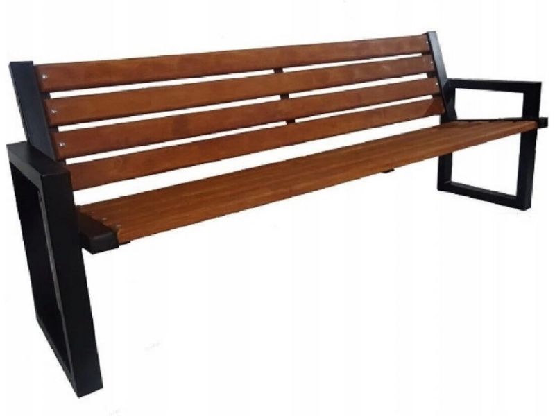 Robuuste 3-zits Parkbank voor Tuin en Terras, Weerbestendig Metalen Frame