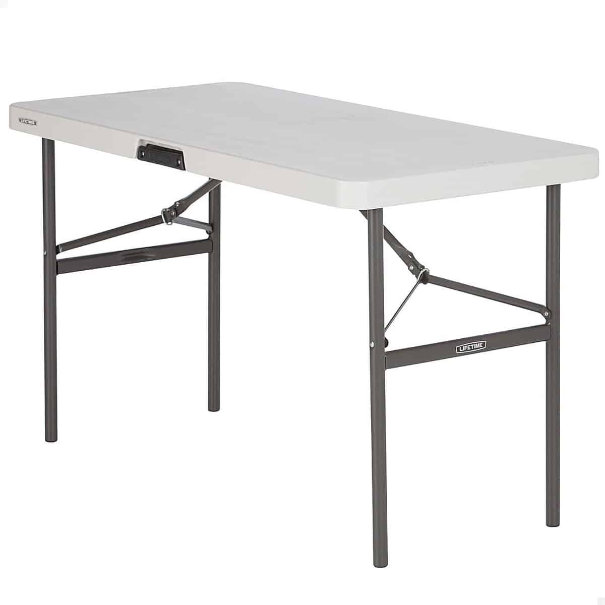 robuuste beige klaptafel rechthoekig 122cm perfect voor binnen en
