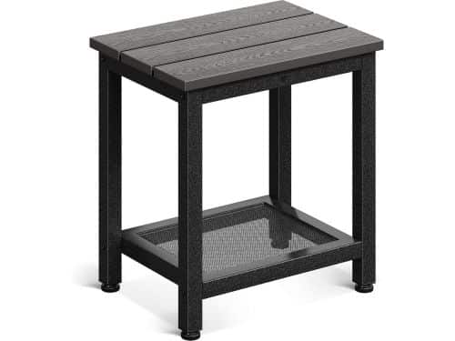 Robuuste Buiten Bijzettafel met Opbergplank - Grijs