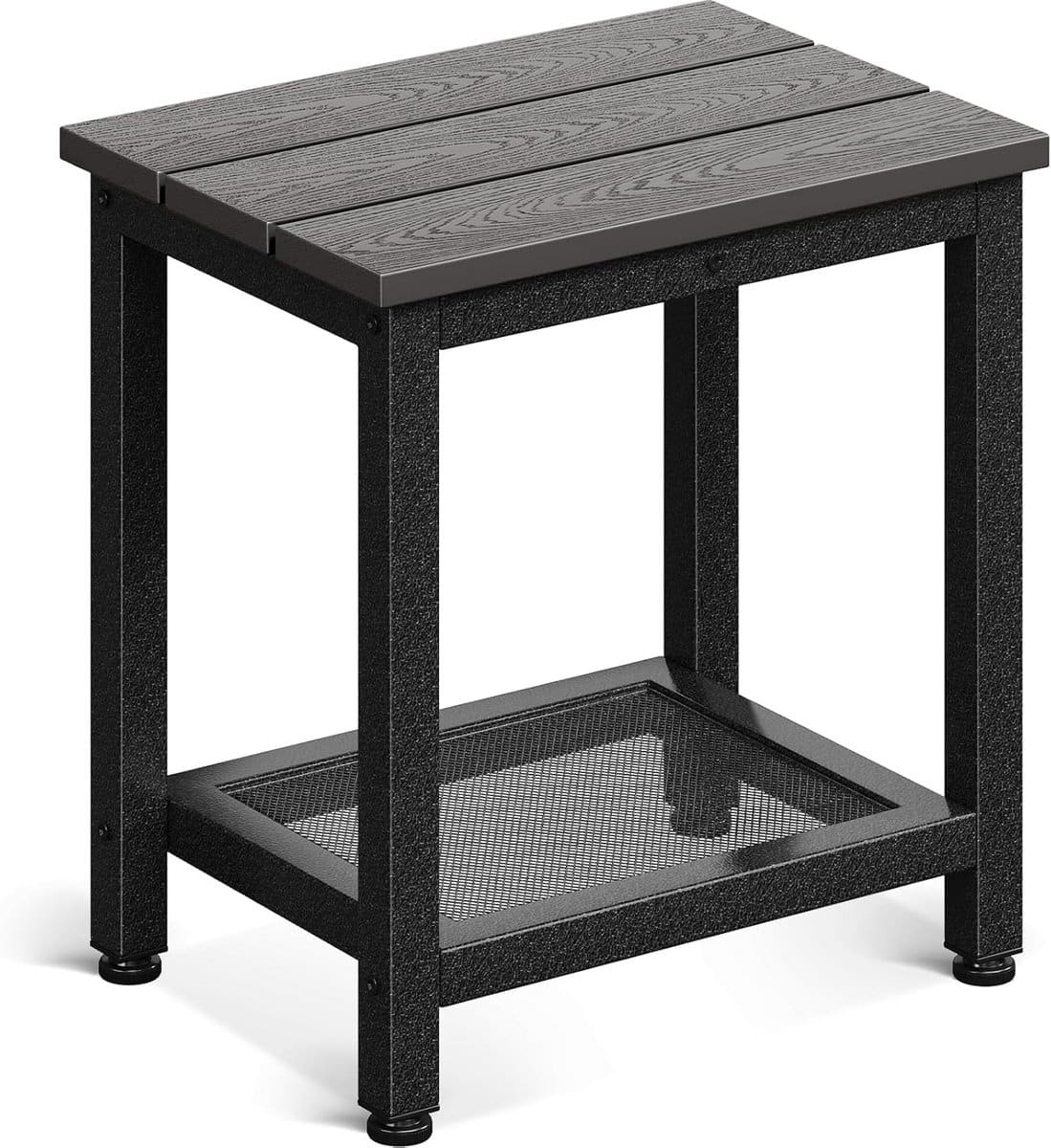 robuuste buiten bijzettafel met opbergplank grijs