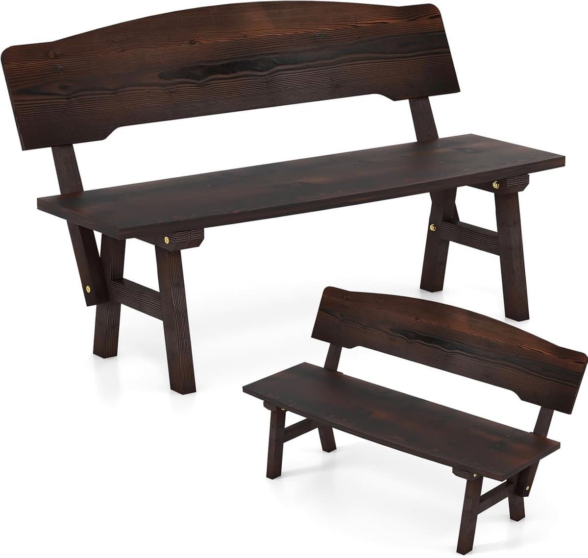 robuuste houten tuinbank met rugleuning voor buiten weerbestendig zitbank