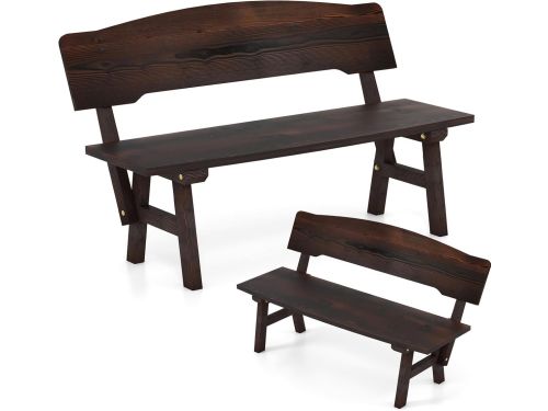 Robuuste Houten Tuinbank met Rugleuning voor Buiten - Weerbestendig Zitbank