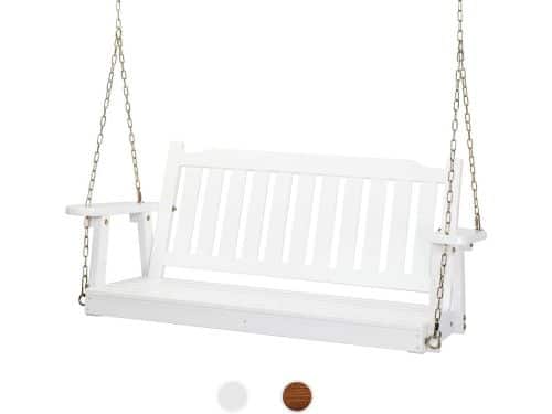 Robuuste Houten Veranda Schommelbank met Verstelbare Kettingen voor Buiten en