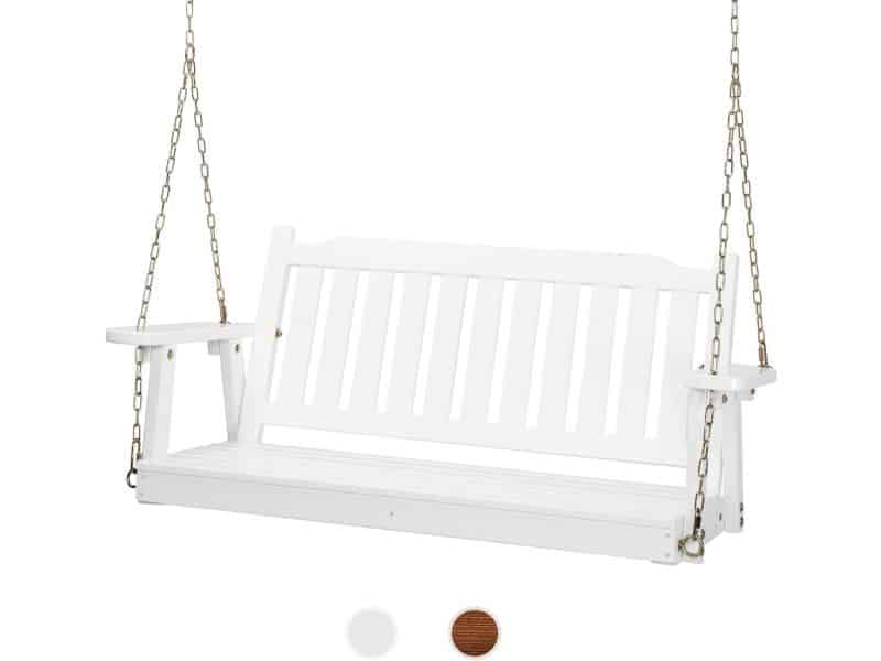 Robuuste Houten Veranda Schommelbank met Verstelbare Kettingen voor Buiten en