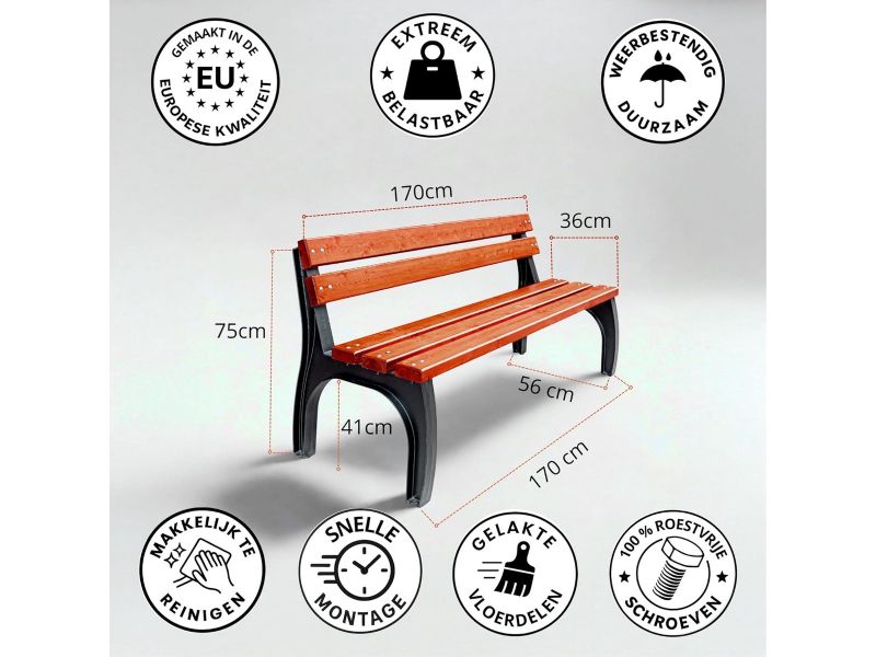 Robuuste Parkbank 170 cm voor Tuin en Terras