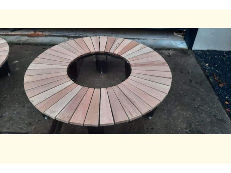 Rockwood® Boombank hardhout de Luxe met metalen onderstel 1.60m