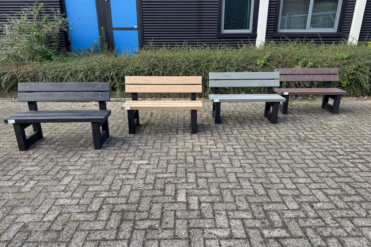 rockwood® parkbank lounge zwaar kunststof mineral grey 5cm dik