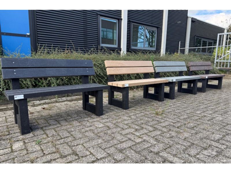 Rockwood® Parkbank Lounge Zwaar Kunststof - Quartz Brown 5cm 1.80m