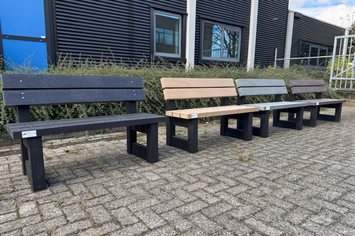 rockwood® parkbank lounge zwaar kunststof quartz brown 5cm 1.80m