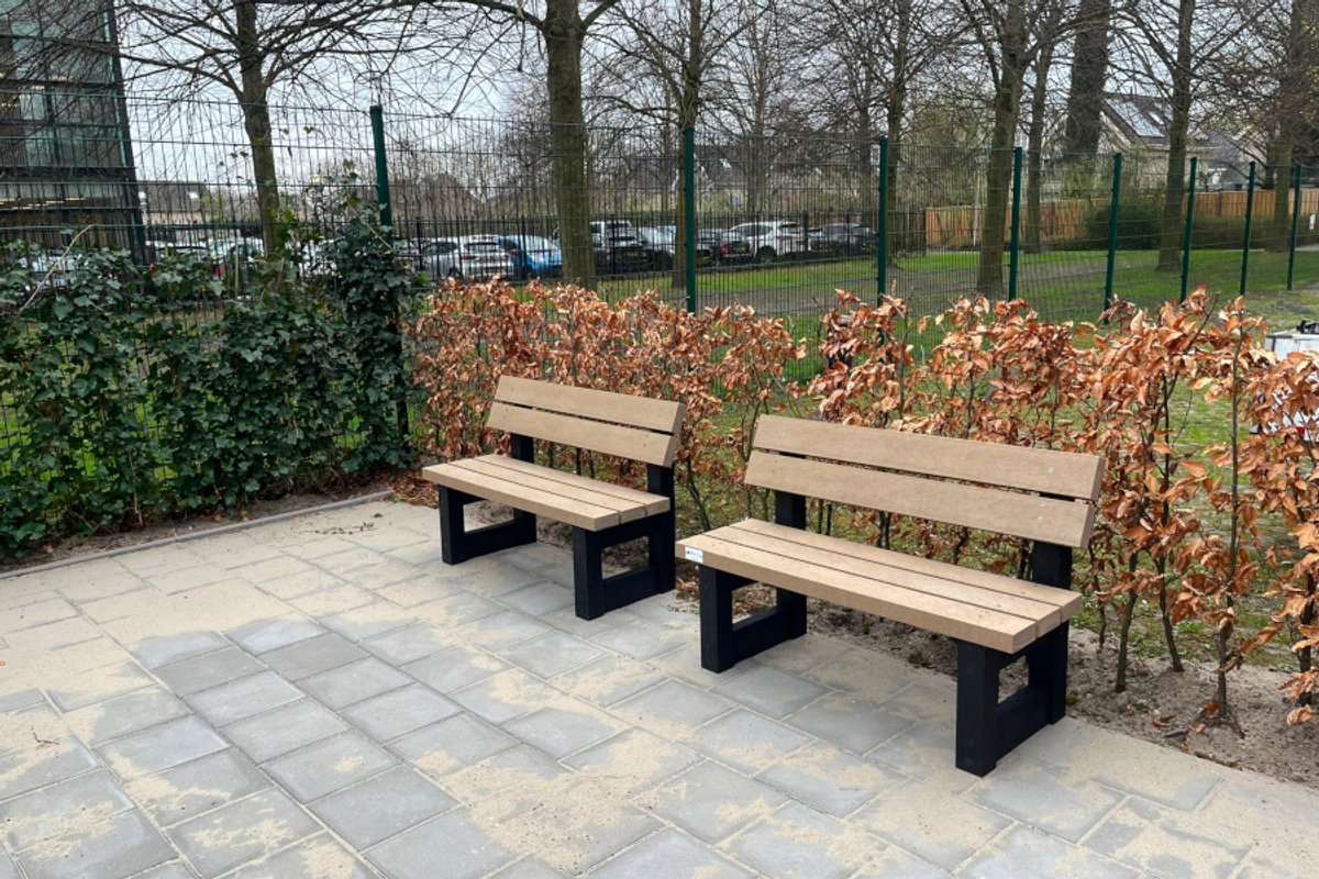 rockwood® parkbank lounge zwaar kunststof sand beige 5cm dik