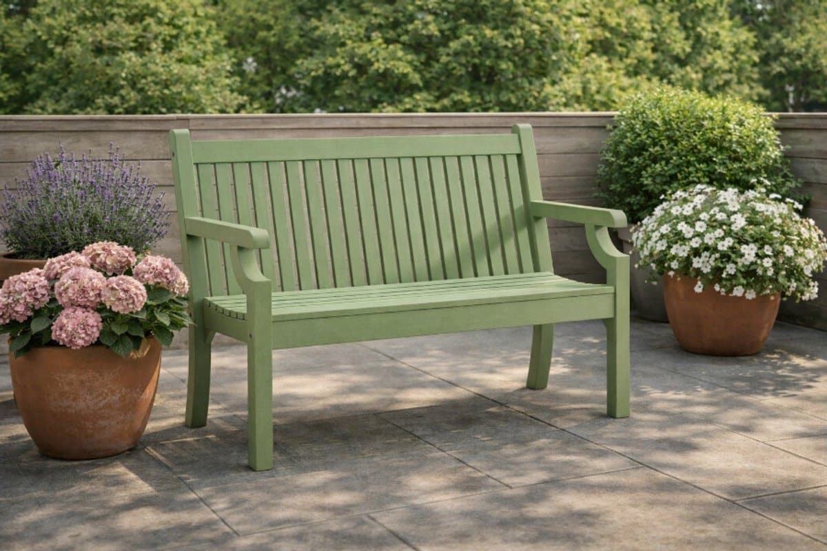 rockwood® parkbank sandwick kunststof egg green 1.20m 1.20m