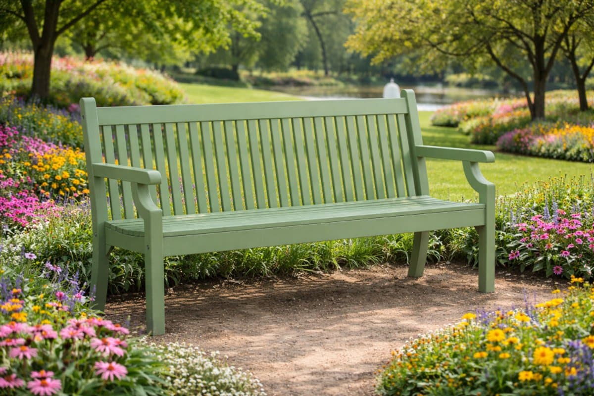 rockwood® parkbank sandwick kunststof egg green 1.90m 1.90m