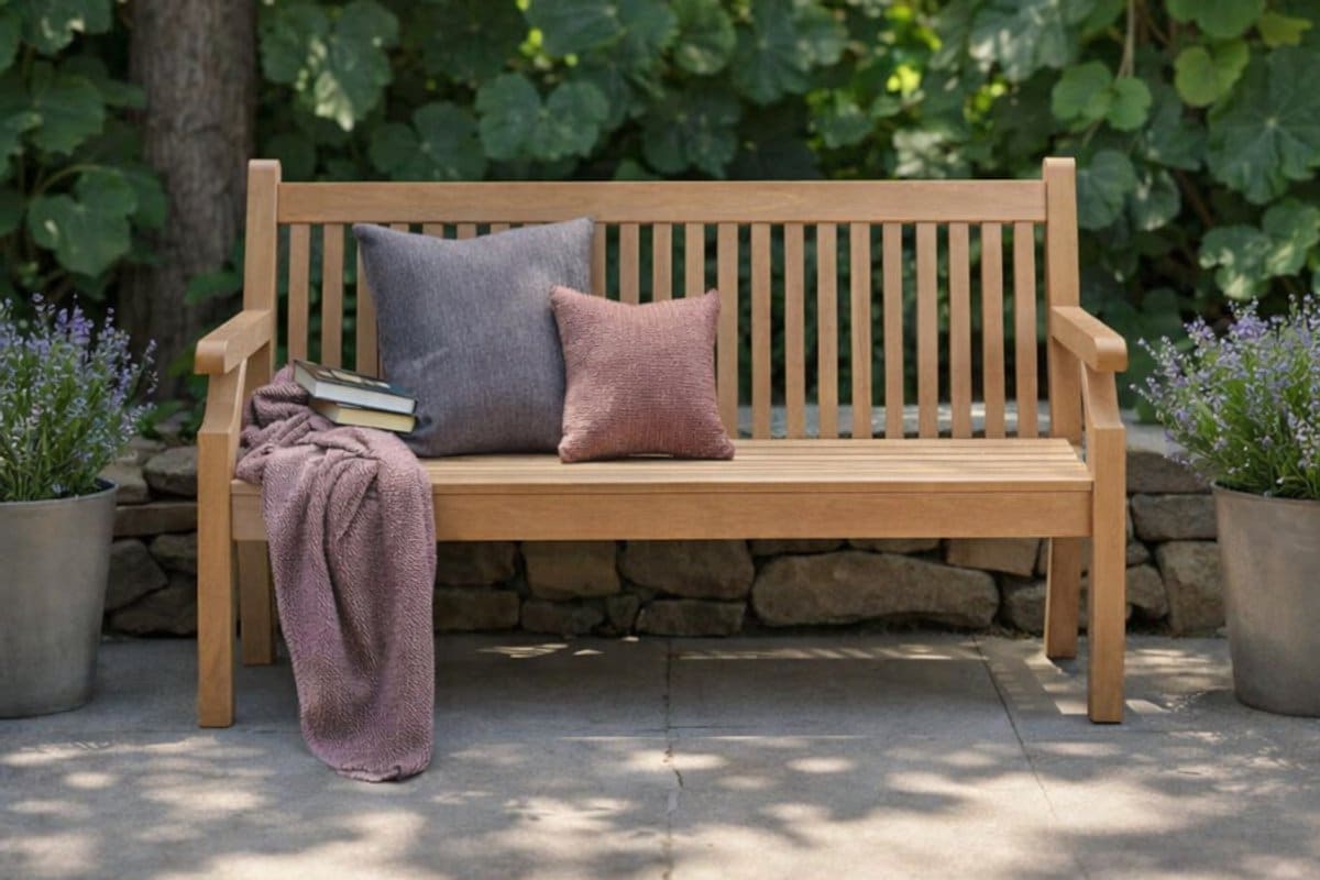 rockwood® parkbank sandwick kunststof new teak 1.60m 1.60m