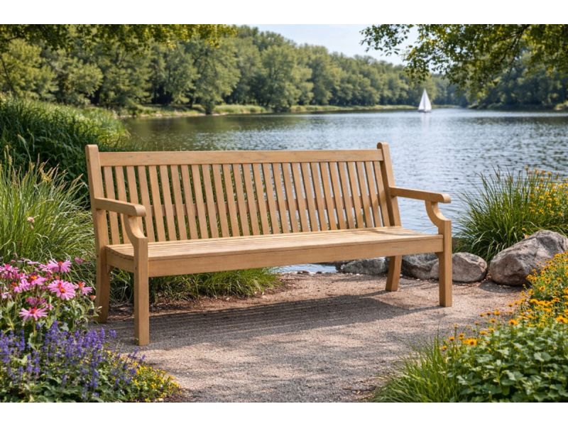 Rockwood® Parkbank Sandwick Kunststof - New Teak 1.90m 1.90m