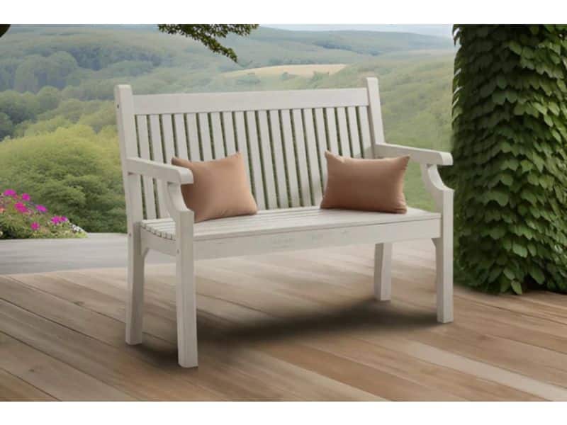 Rockwood® Parkbank Sandwick Kunststof - Nordic White 1.20m 1.20m