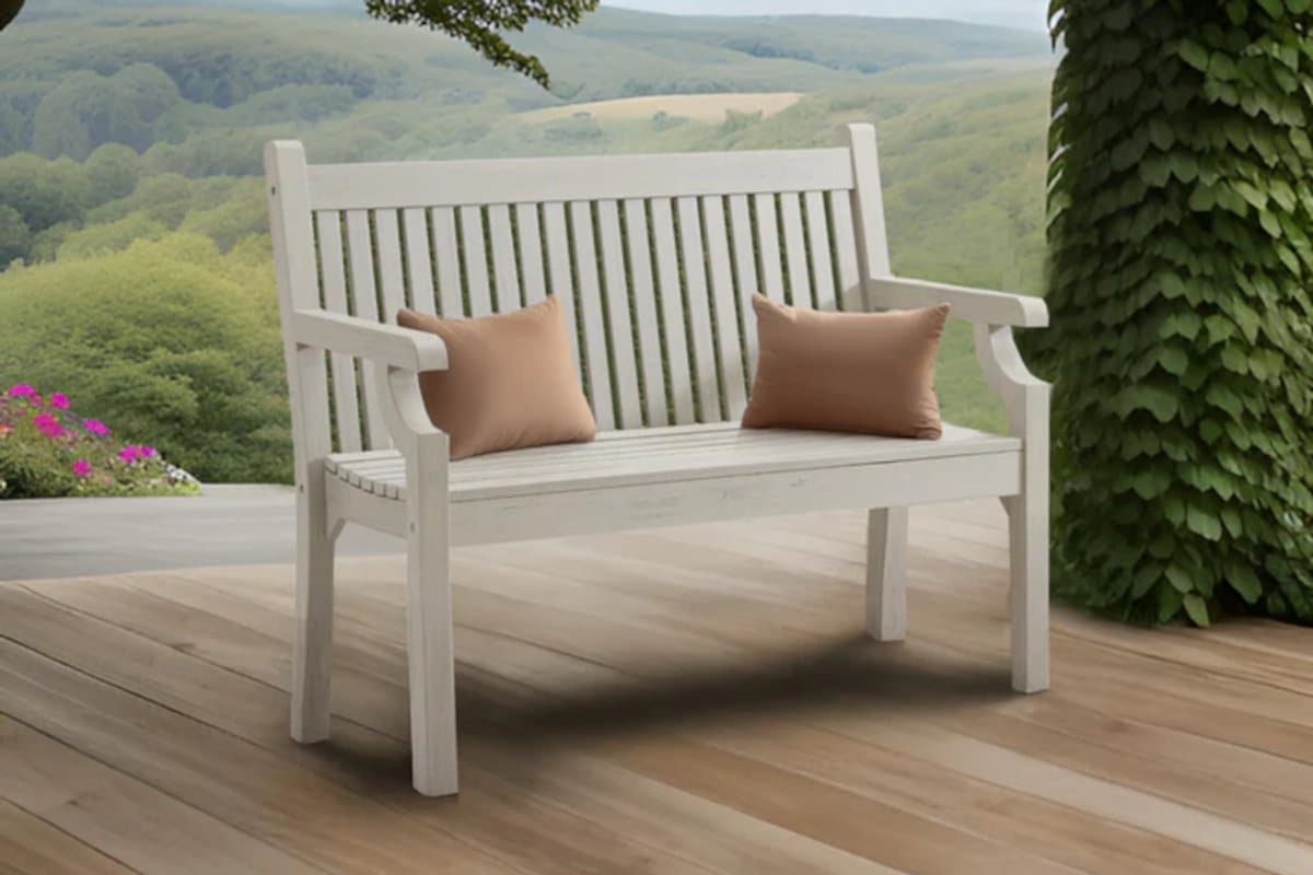 rockwood® parkbank sandwick kunststof nordic white 1.20m 1.20m