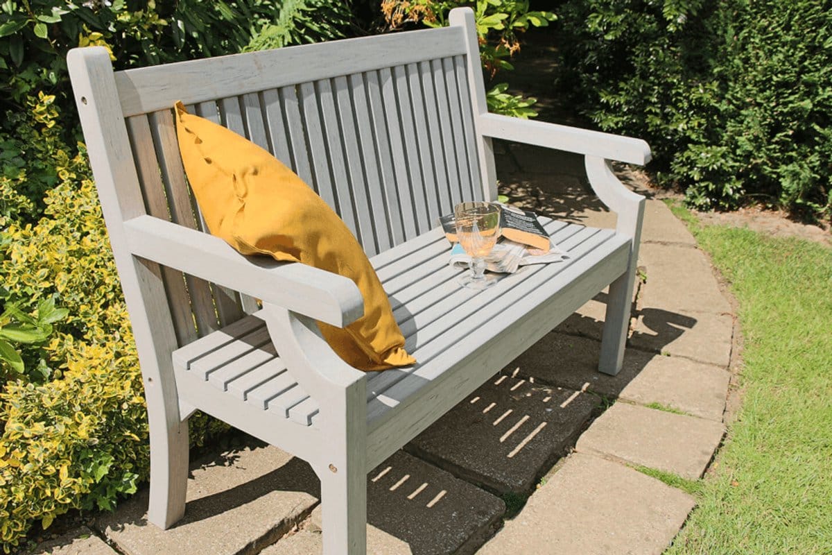 rockwood® parkbank sandwick kunststof stone grey 1.60m 1.60m