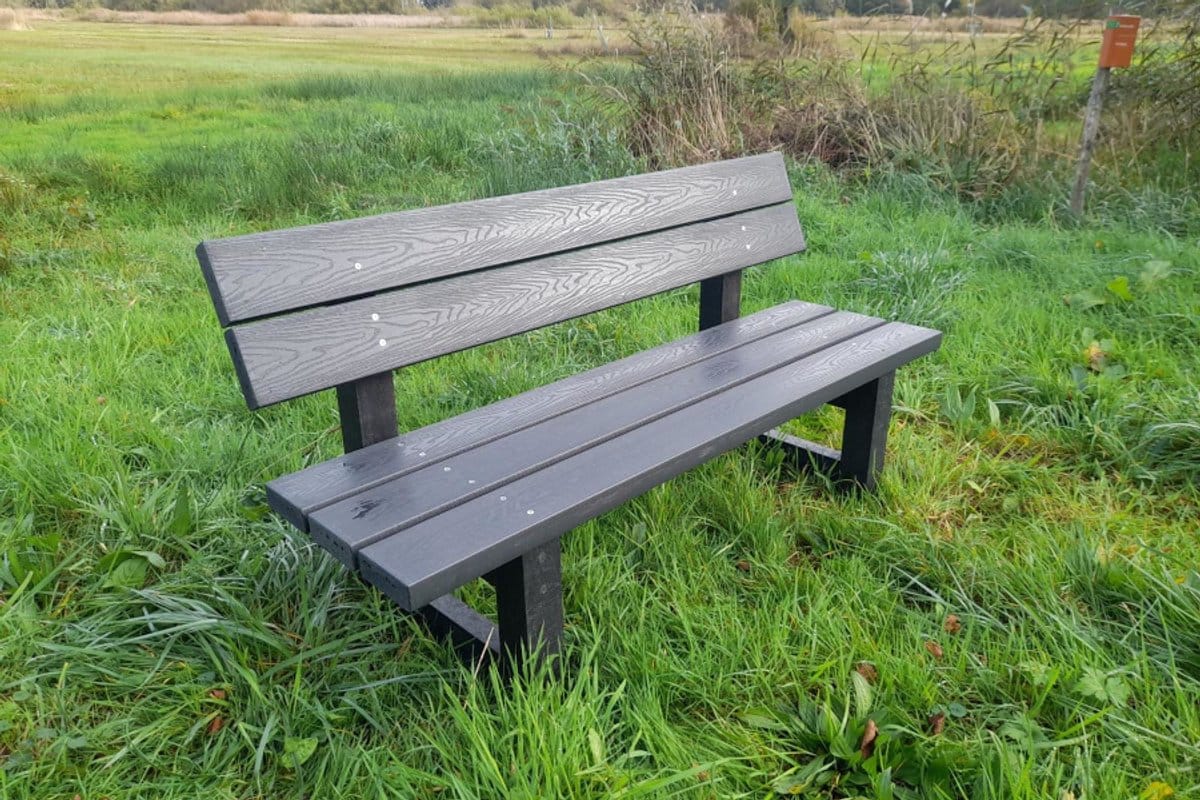 rockwood® parkbank woodblend zwaar kunststof antraciet (75kg) 5cm dik