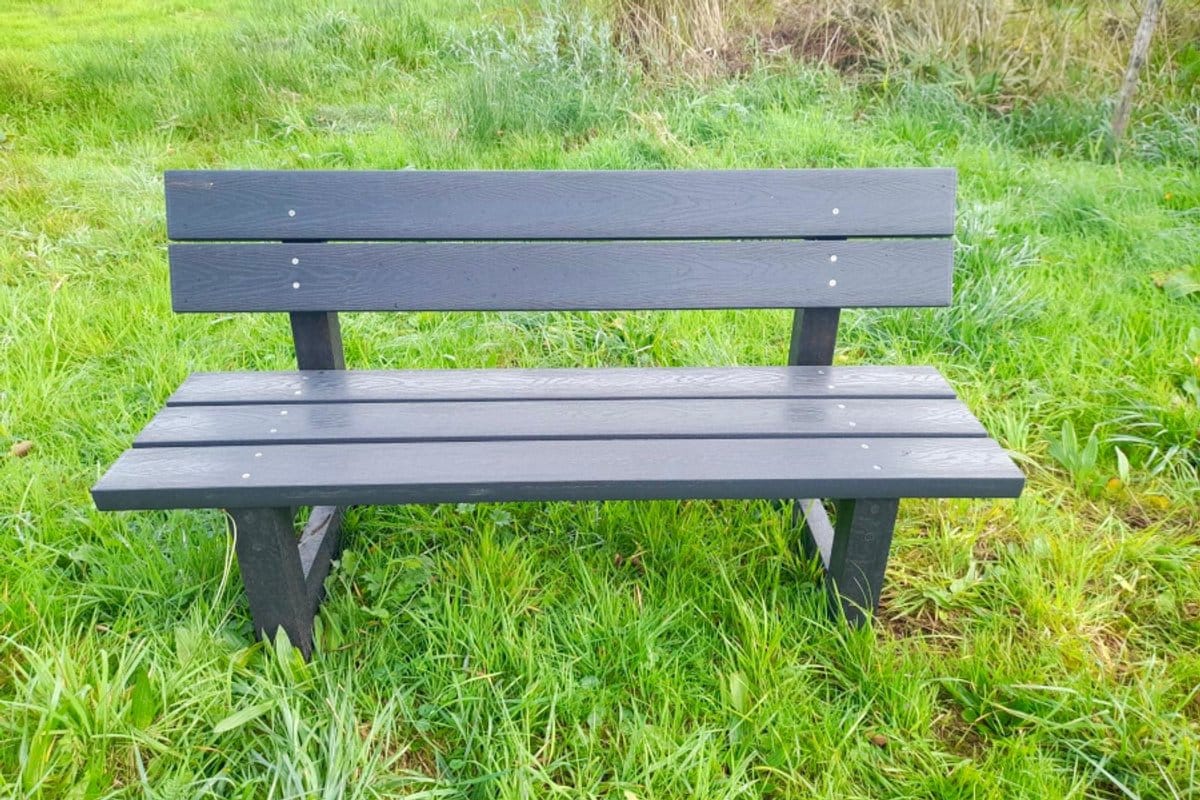 rockwood® parkbank woodblend zwaar kunststof antraciet (85kg) 5cm dik