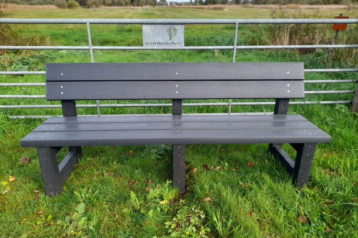 rockwood® parkbank woodblend zwaar kunststof antraciet (95kg) 5cm dik