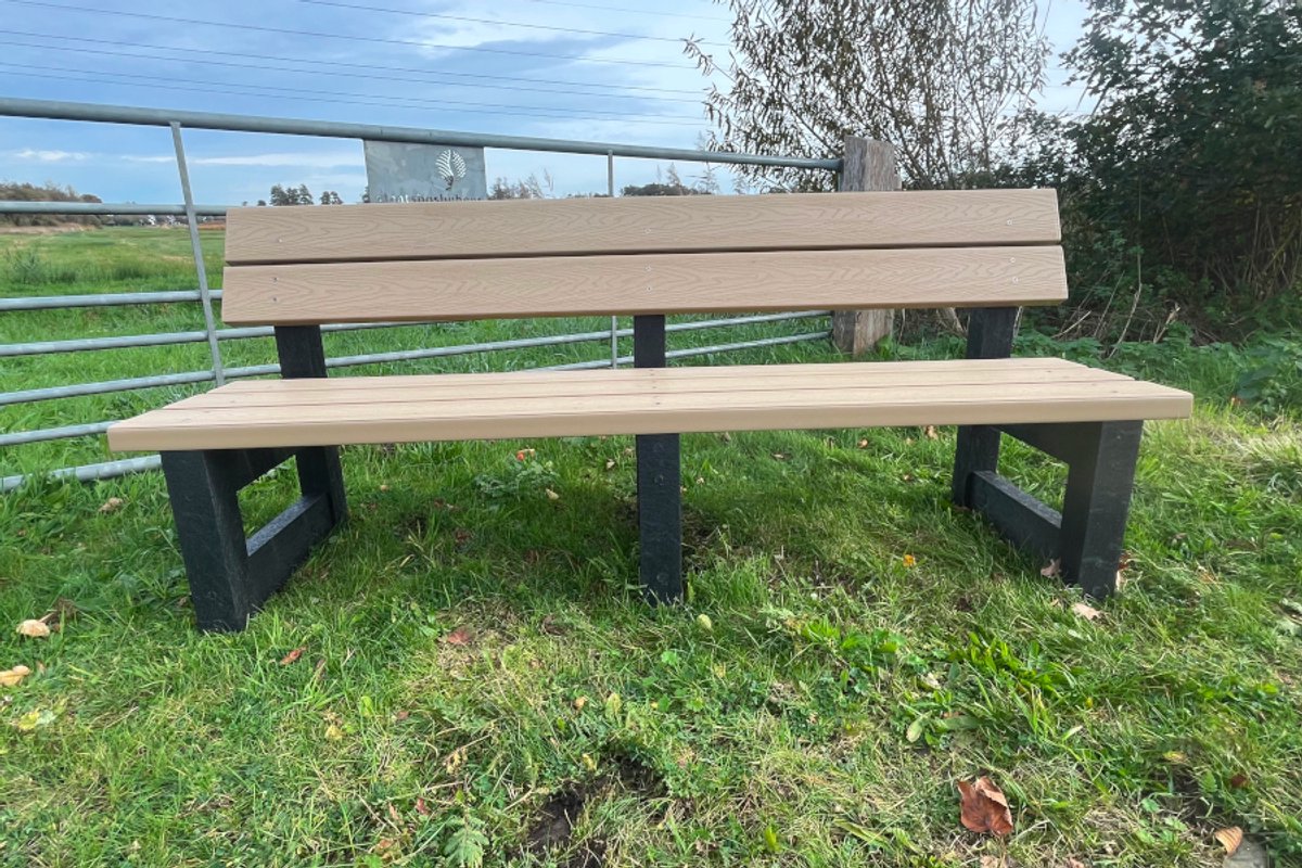 rockwood® parkbank woodblend zwaar kunststof egyptian stone (85kg) 5cm