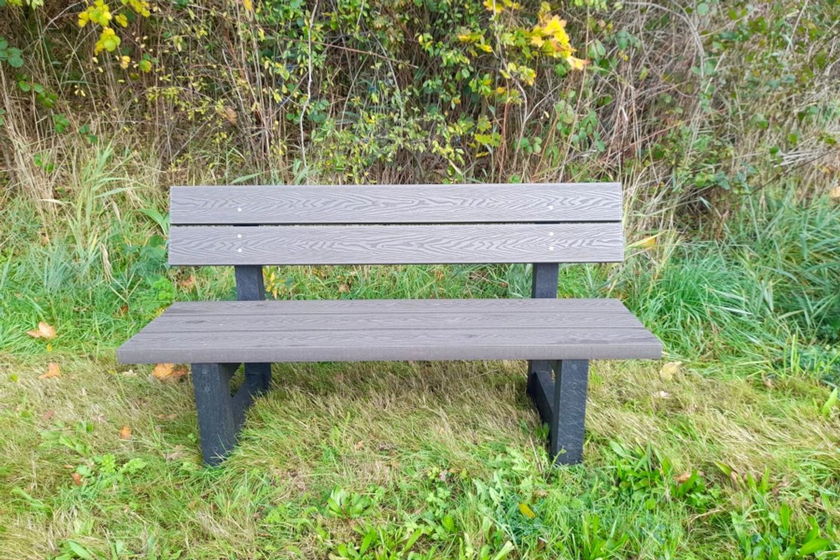 rockwood® parkbank woodblend zwaar kunststof quartz brown (75kg) 5cm