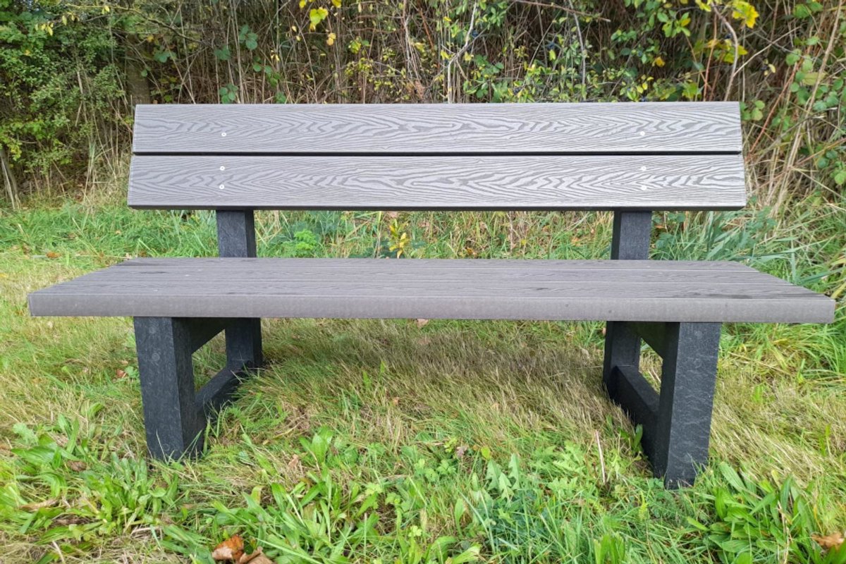 rockwood® parkbank woodblend zwaar kunststof quartz brown (85kg) 5cm