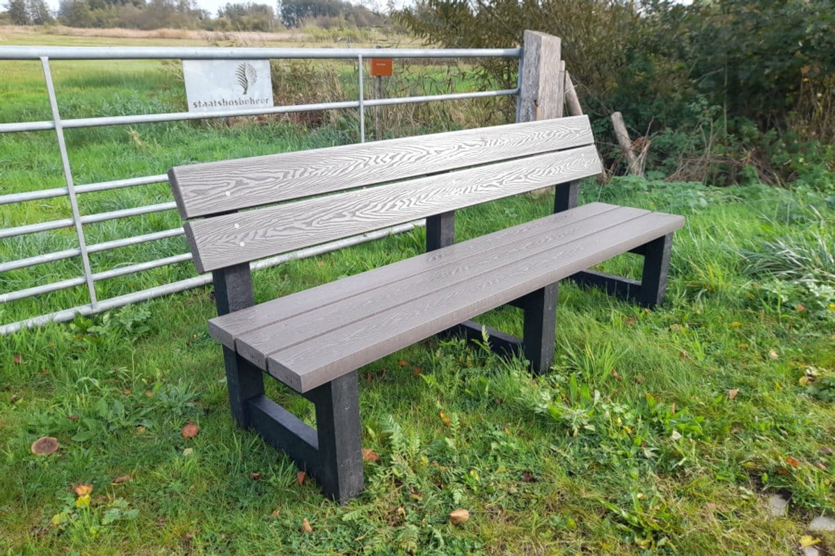 rockwood® parkbank woodblend zwaar kunststof quartz brown (95kg) 5cm