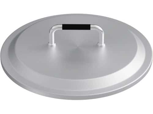 Roestvrijstalen vuurkorfdeksel 49,5 cm met hittebestendig handvat voor buitengebruik