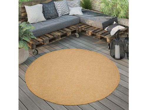 Rond Buitenkleed Groen 160cm Weerbestendig - Platte Weefsel Geschikt voor