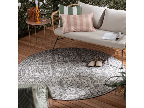 Rond Buitenkleed - Summer Oriental Grijs - Ø 180cm