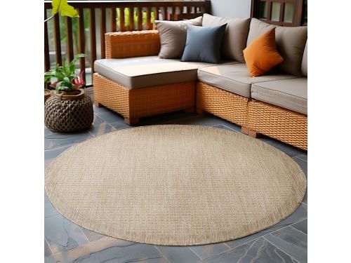 Rond Buitenkleed Weerbestendig Plat Geweven Vloerkleed voor Balkon