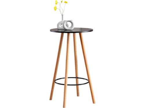 Ronde Bartafel Hoge Eettafel Scandinavisch Design Houten Onderstel