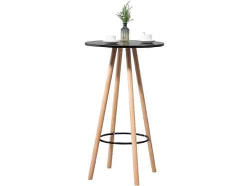 Ronde Bartafel / Statafel met Houten Poten - Scandinavisch Design