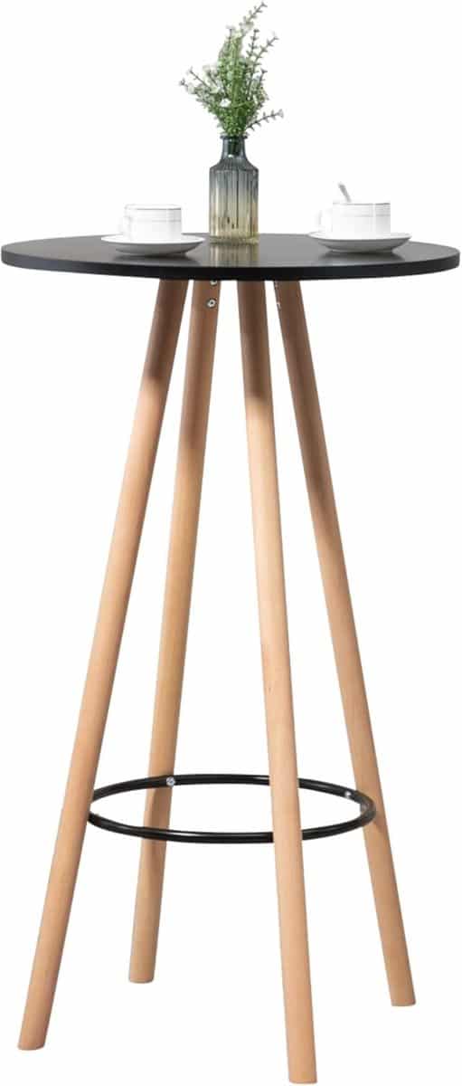 ronde bartafel / statafel met houten poten scandinavisch design