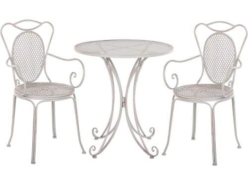 Ronde Bistroset met 2 Metalen Stoelen voor Balkon en Terras