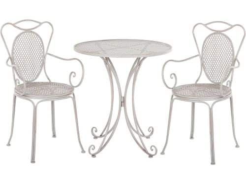 Ronde Bistroset met 2 Metalen Stoelen voor Balkon en Terras