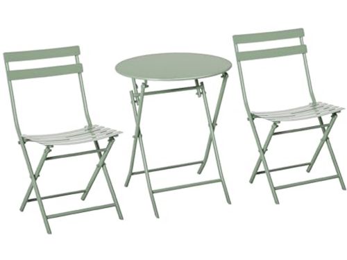 Ronde Bistroset Voor Buiten, Inklapbaar Met 2 Stoelen