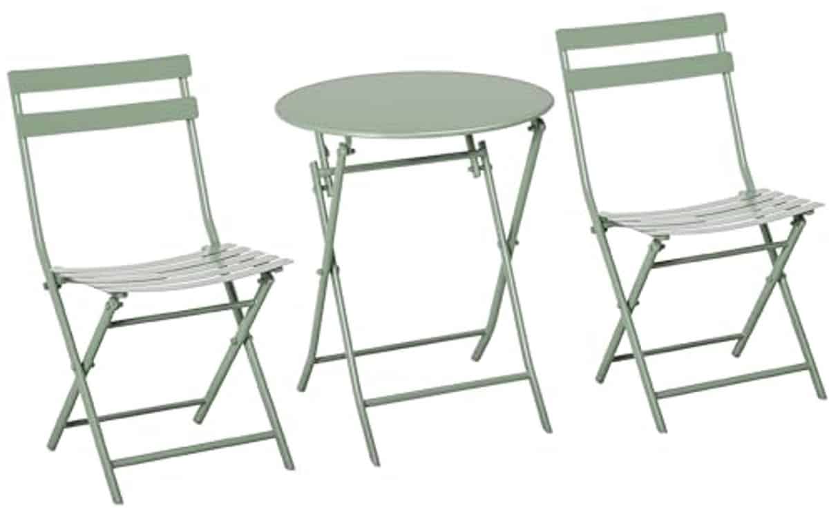 ronde bistroset voor buiten, inklapbaar met 2 stoelen