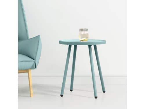 Ronde Buiten bijzettafel Blauw - UV-bestendig Tuin- en Balkontafel