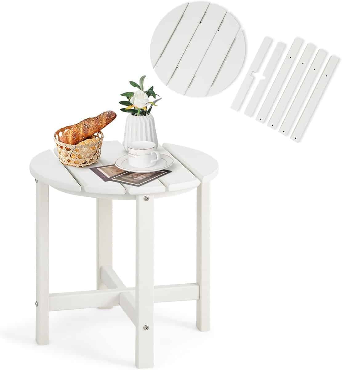 ronde buiten bijzettafel van recyclebaar hdpe weerbestendig balkontafel