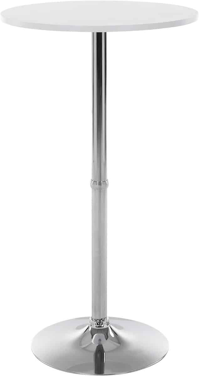 ronde hoge bartafel Ø 60 cm wit houten tafelblad