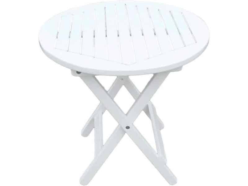 Ronde Houten Klaptafel Wit - Ø 50 cm Bijzettafel voor