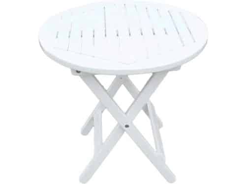 Ronde Houten Klaptafel Wit - Ø 50 cm Bijzettafel voor